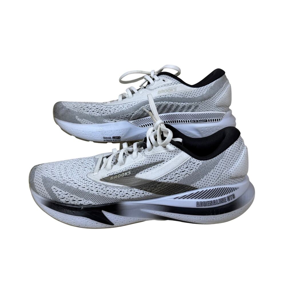 Brooks Adrenaline GTS 24 running shoes White Gray Black Men 11.5D